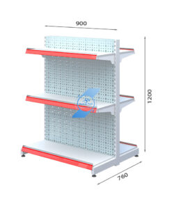 Kích thước cơ bản của bộ kệ đôi 3 tầng tôn đục lỗ