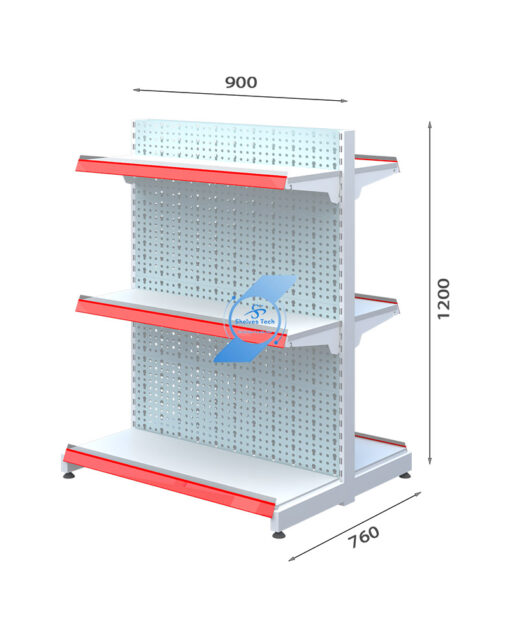 Kích thước cơ bản của bộ kệ đôi 3 tầng tôn đục lỗ