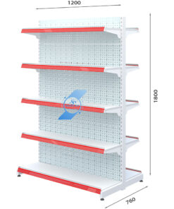 Mẫu kệ này có chiều dài tối đa 1200mm nhưng bạn có thể ghép nối tiếp với nhau để tạo thành dãy kệ dài như mong muốn