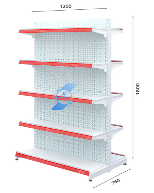 Mẫu kệ này có chiều dài tối đa 1200mm nhưng bạn có thể ghép nối tiếp với nhau để tạo thành dãy kệ dài như mong muốn