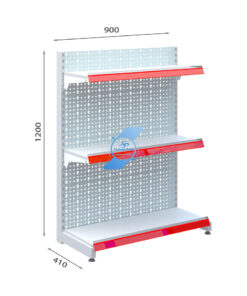 Kệ siêu thị đơn tôn lỗ 3 tầng x C1200mm