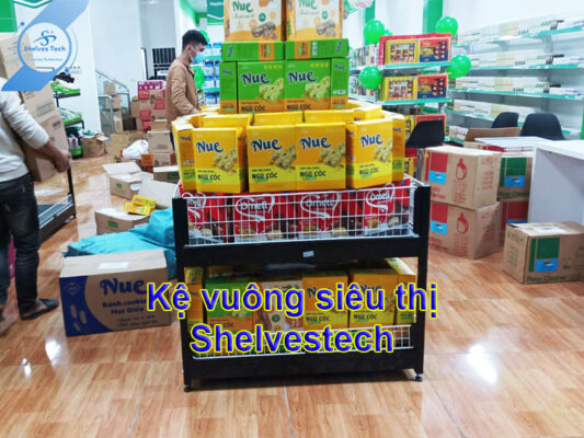 Kệ vuông siêu thị được dùng phổ biến